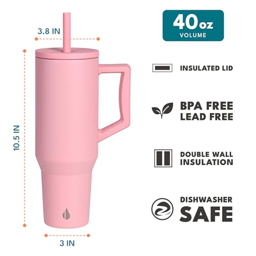 Image of Elemental Spill Proof 40oz Insulated Tumbler with Handle & Straw Travel Mug