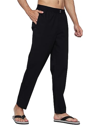 Image of PB & J Stretch Cotton Fit Regular Pyjamas for men | Premium Cotton Lower | Pajama Lounge Pants for Men With Black Elasticated Waist