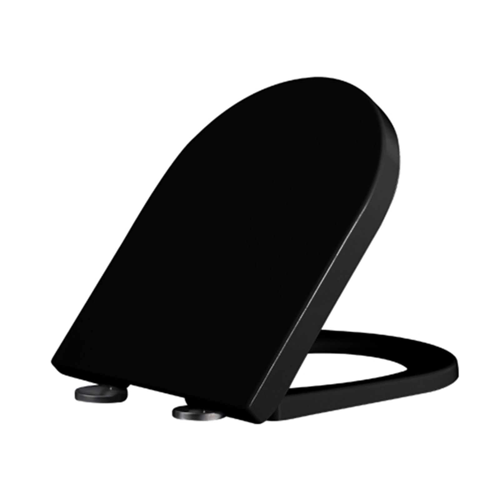 Black D-Shaped Durable UF Material, modifiable, Lightweight, Portable, User-Friendly, Compact Compact Size, Toilet, seat, Quick, Release, Fixing, Adjustable
