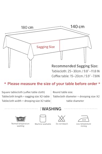 Image of Styleys Dining Table Cover Waterproof with for Kitchen Dining Table Cloth Dust and Oil Repellent (140x220, 1 Table Cover Only, Brown, CTSD17)