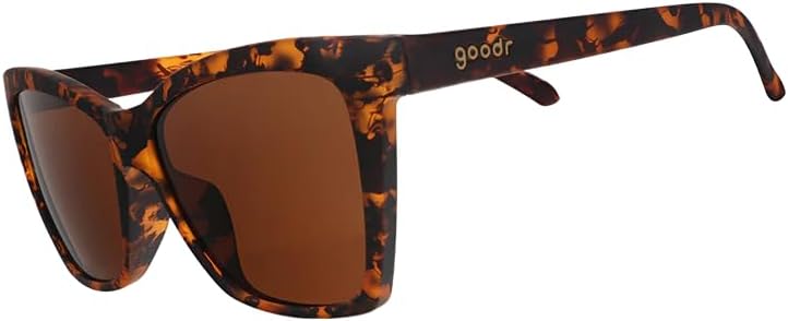 goodr Vanguard Visionary Polarized Sunglasses for Men & Women, Medium Sized (PG), Brown Tortoiseshell Frames with Brown Non-Reflective Lenses, UV400 Protection, No Slip, No Bounce