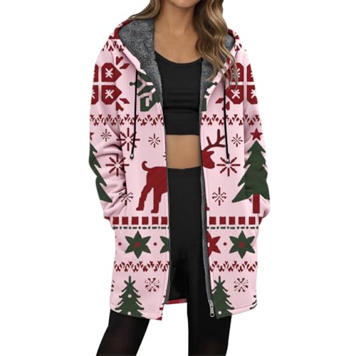 Blouson sport automne moche d'hiver et vêtements Noël zippée pour femme
