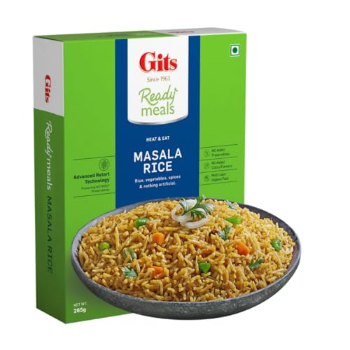 Image of Gits Ready to Eat Masala Rice, Pure Veg Heat and Eat Rice Dish,Microwaveable, 265g