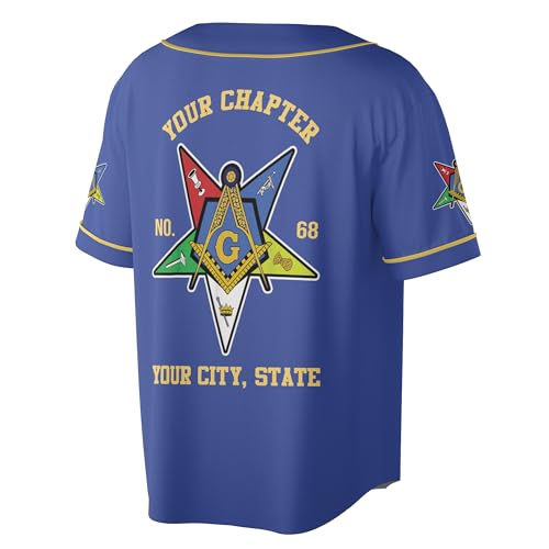 Customize Name, Chapter Name OES Order of The Eastern Star Freemason 3D Baseball Jersey S-5XL miniatura 3