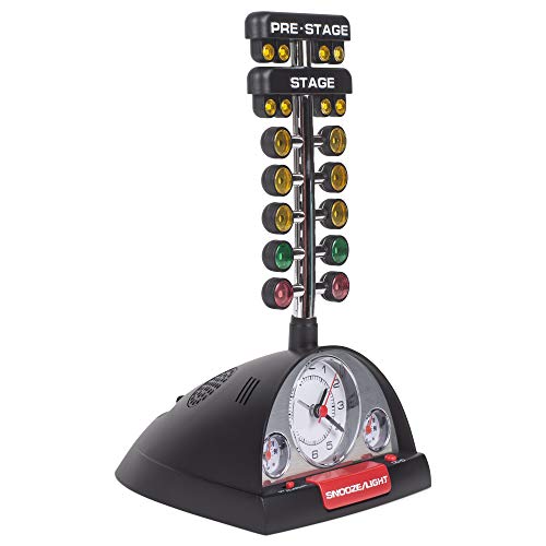 Mark Feldstein & Associates Drag Racing Christmas Tree Lighted Thermometer Sound Tabletop Alarm Clock #TOP1