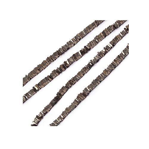 Perles pyrite naturel Heishi carrées 5-6mm pierre semi précieuse en vrac pour collier