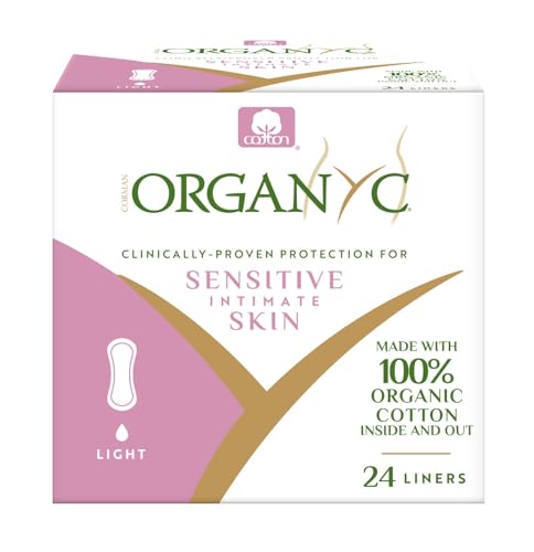 Image of Organyc 100% Certified Organic Cotton Inside and Out Folded Panty Liner, Ultra Thin, Light Flow, 24 Count