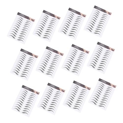 LOORGVEL 12 hojas Pegatinas de Tatuajes Temporales para Cejas Impermeables Adhesivos Realistas para Cejas Falsas Reutilizables y Fáciles de Aplicar para Definir o Depiladas