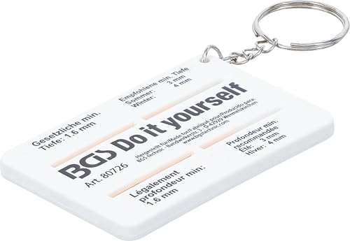 BGS DIY 80726 | Profiltiefenmesser | mit Schlüsselanhänger | 0-20 mm