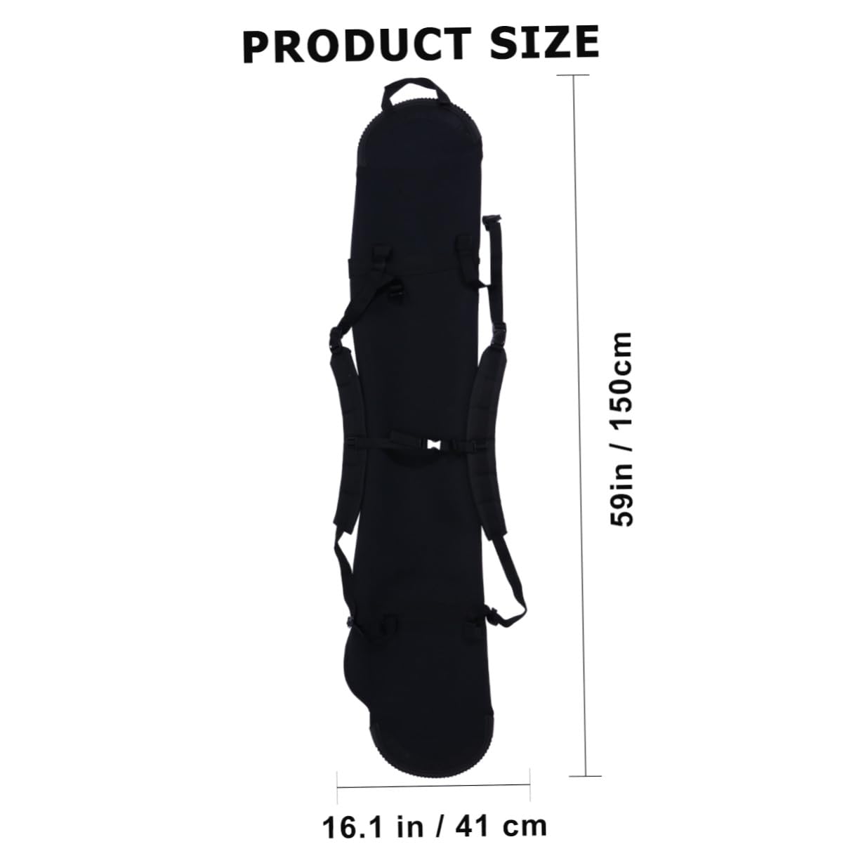 BESPORTBLE Housse de Snowboard Noire Résistante la Saleté, Rangement Pratique à Dos pour Équipement de Ski, Protection Robuste pour Transport en Voiture et Avion, Paquet de Snowboard