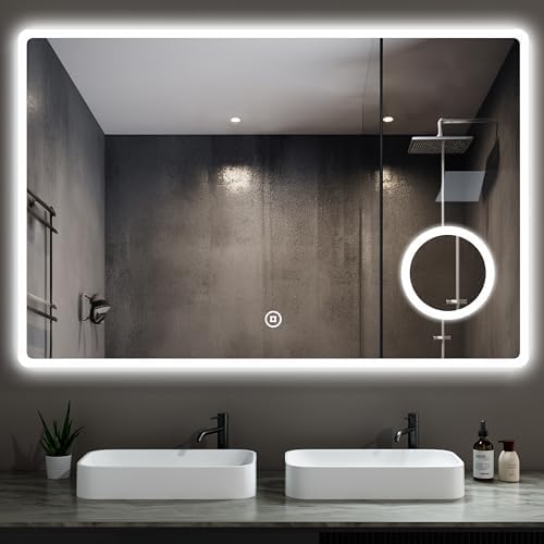 ELEGANT 1000 x 600mm LED Illuminated Bathroom Mirror with Shaver Socket