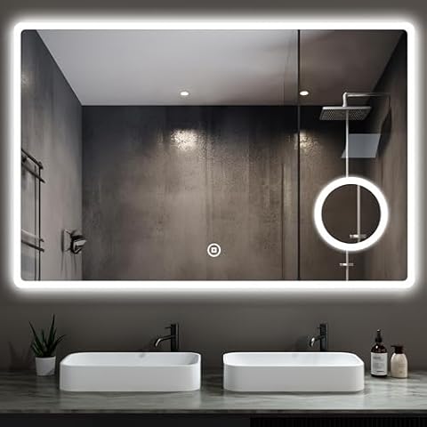 Heilmetz LED Bathroom Mirror with Shaver Socket Cover