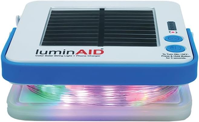 LuminAID Color Solar String Light - 23 ft Multicolor Rechargeable Tent Lights
