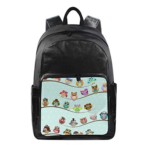 CPYang Mochila de Viaje con diseño de búhos y Lunares  Informal  para la Escuela