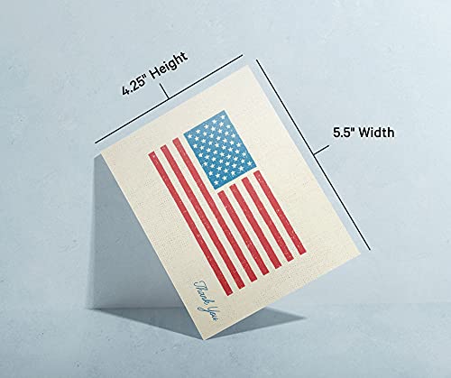 Image of Twigs Paper Patriotic Thank You Cards, 24 American Flag Blank Note Cards
