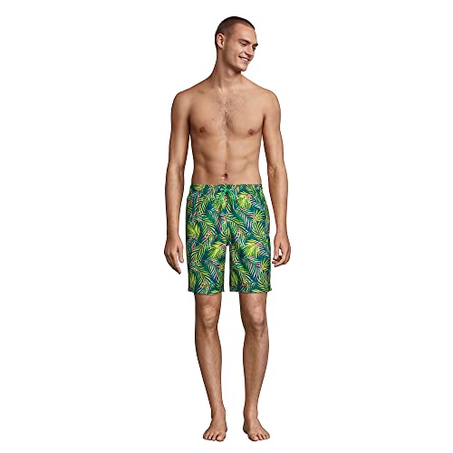 Lands' End Mens 8 Inch Volley Swim Trunk Baltic Teal Multi Palm Regular Small4