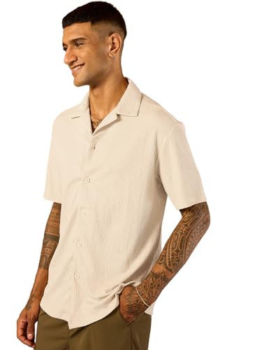 Chemise pour homme blanc cassé Bewakoof XXL 691879 coupe classique