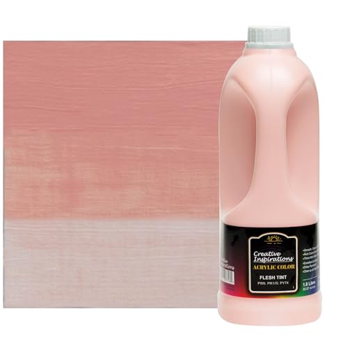 Creative Inspirations Acrylic Paint - Flesh Tint - 1.8 Liter - Smooth & Creamy Consistency, Vibrant Pigmentation, Great Coverage for Artists - Clean Up with Soap & Water
