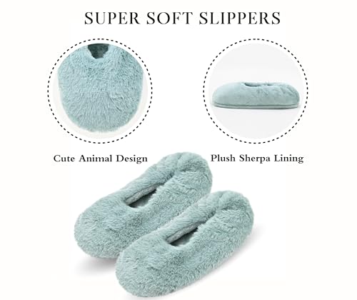 Image of Keyela Women's Ballerina Slippers,Non-Slip Bedroom Slippers Socks | Soft fuzzy slipper socks for ladies Indoor home slippers Cozy sock slippers Ballet Slippers