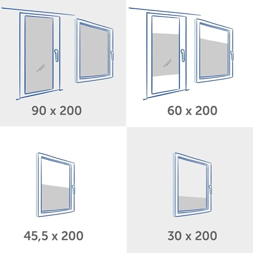 Blumtal Fensterfolie 60x200 cm Blickdicht & statisch haftend + Rakel - zuschneidbare Sichtschutzfolie Fenster + UV-Schutz - Milchglasfolie selbstklebend - Fensterfolie Milchglas Weiß Frosted-Look
