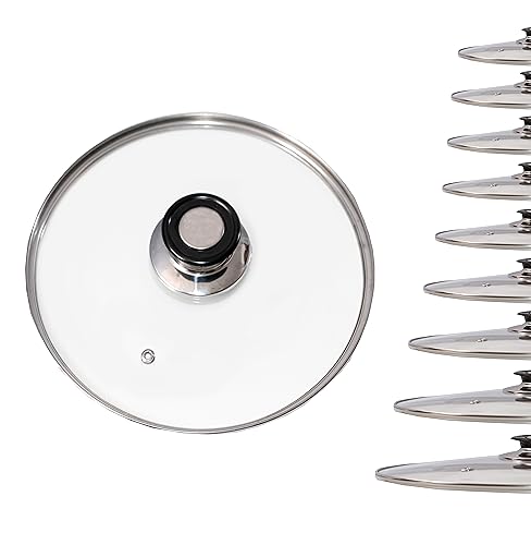 Tapa Universal de Cristal para Sartén y Ollas - Mango de Plástico, Redonda, Medidas Desde 14 a 30cm Ø (22cm)