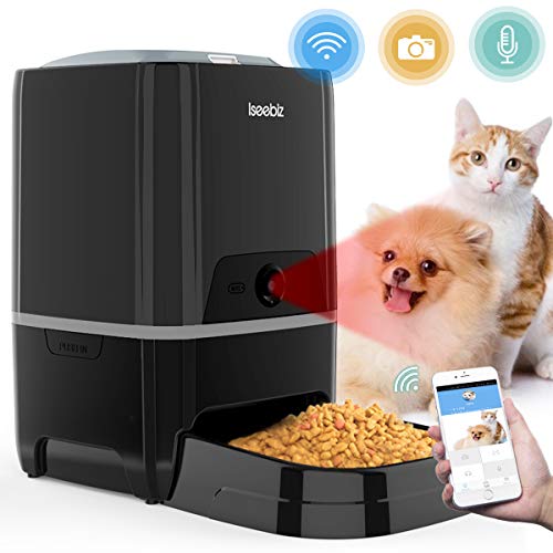 Smart Pet Feeder with Camera, Automatic Cat Feeder APP Remote Control Feeding, Dog