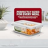 ZENO Glass Food Storage with Lids 4 Pack | 1000ml Airtight Food Containers | BPA Free Food Storage Containers with Plastic Locking Lids | Glass Meal Prep Lunch Box Takeaway Containers - Image 8