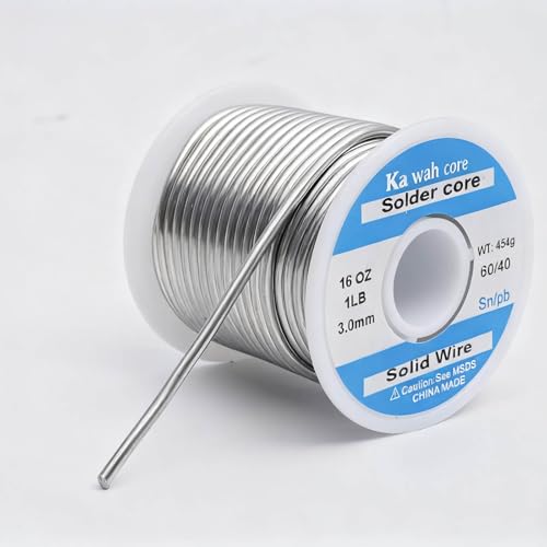 Image of 60 /40 3mm Solder Wire Solid Core 454g /1LB for Stained Glass