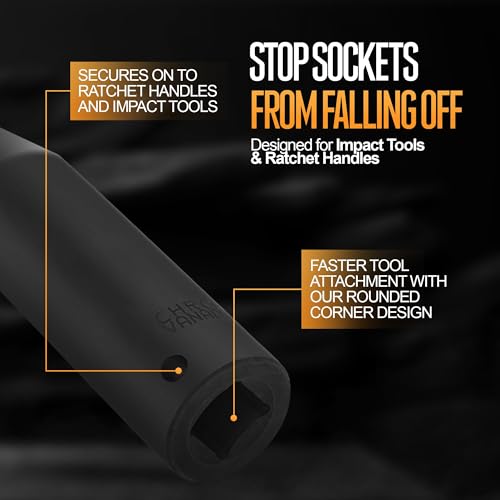 Image of TIGHTSPOT 3 /8 Inch Drive 10 mm Deep Impact Socket with Anti-Rounding 6 Point Design, Heat-Treated CRV Steel