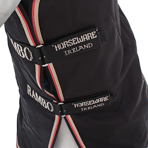 Horseware Rambo Supreme Hood 250g - zwart/oranje - Afbeelding 4