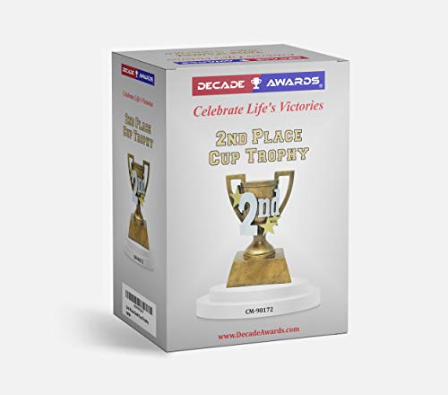 2Nd Place Gold Cup Trophy | Engraved Second Place 3D Gold Cup Award - 6 Inch Tall - Customize Now - Decade Awards #TOP5