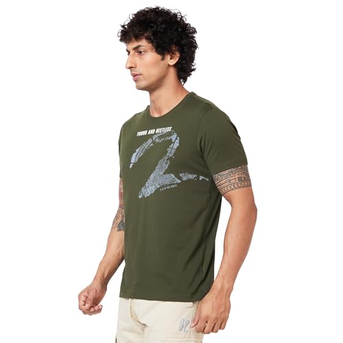 Image of Spykar Men's Solid Slim Fit T-Shirt