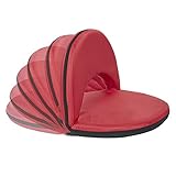 ECR4Kids Spectator Floor Chair with Adjustable Back Support - Portable Flexible Seating with 6 Backrest Positions - Indoor or Outdoor Classroom, Gaming, Meditation, Camping, Stadium Seat (Red)