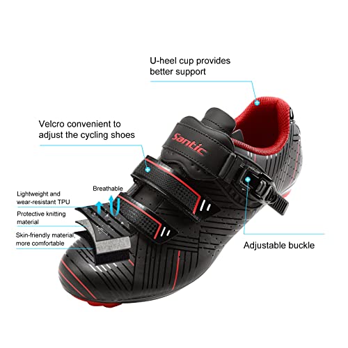 Image of Santic Men's Cycling Shoes Road Cycling Riding Shoes Road Bike Shoes with Buckle- Roadway New