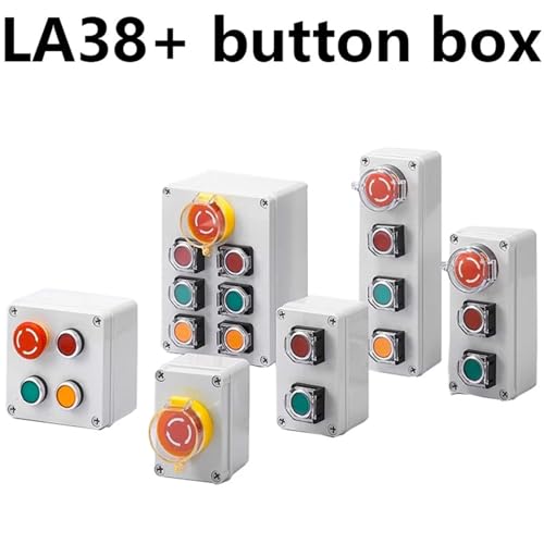 Caja de interruptor de botón para solucionar cortes de energía y control de motor negro 3