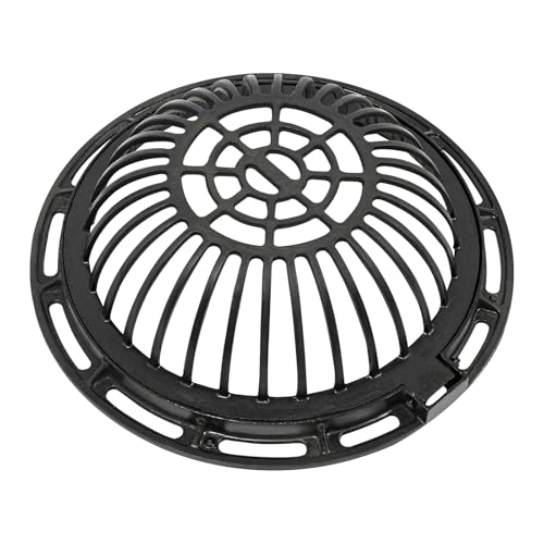 Cast Iron Drain Grate, Outdoor Channel Drainage Cover, 20in Ductile Metal Trench Drain Grates and Frame, Heavy Duty Sewer Grate for Driveway, Concrete, Yard, Garage(Overall Size 23in)