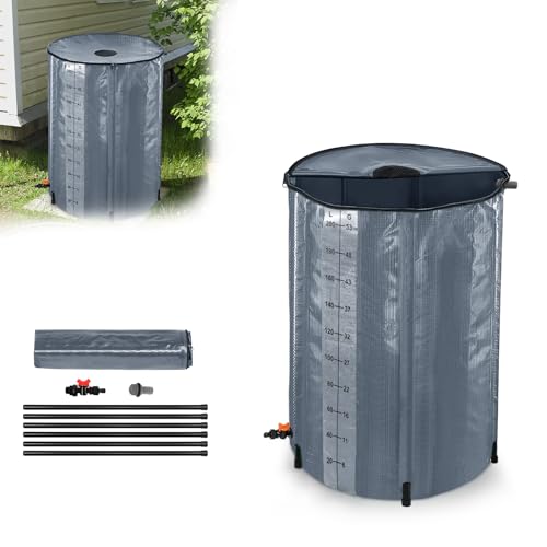 ACXIN Serbatoio dell'acqua piovana pieghevole con scala, serbatoio per acqua piovana per irrigazione giardino, serbatoio dell'acqua può contenere fino a 200 litri di acqua piovana, serbatoio per acqua