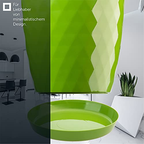 KADAX Blumentopf mit Untersetzer aus Kunststoff Ø25cm, Grün, Pflanzkübel für Innen- & Außenbereich… – Ansicht 4