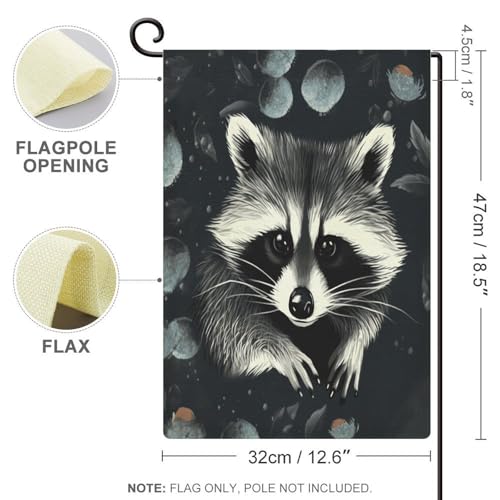 Bandera de jardín de verano con mapache para decoración exterior duradera 3