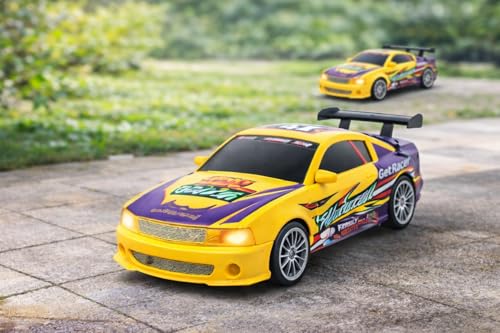 Image of TEC TAVAKKAL Remote Control Sports Car for Kids, High-Speed RC Racing Car with Remote, Rechargeable Battery & USB Charging Cable, 50 Ft Control Range, Indoor & Outdoor Toy Car (Yellow)