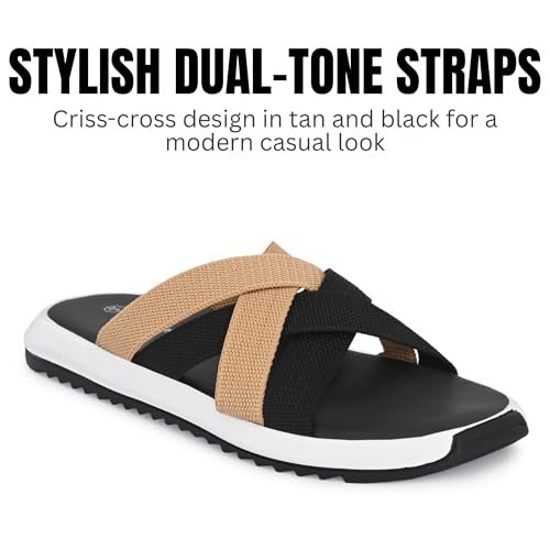Image of Hirolas Men's Strappy Flip-Flop Slider Slippers