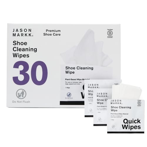 Jason Markk Plant-Based Quick Wipes, Shoe Cleaner,...