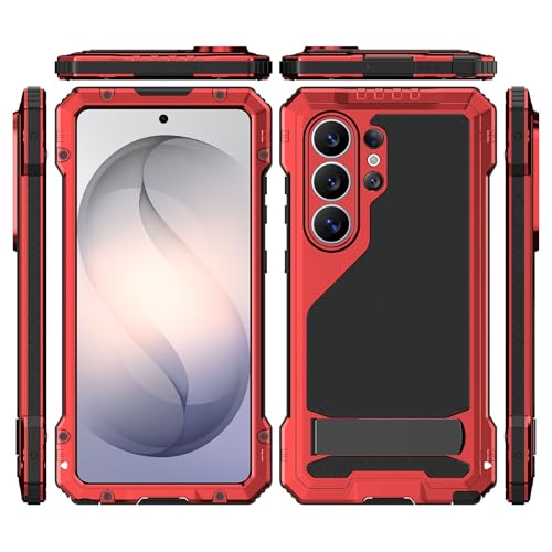 Coque compatible avec Samsung Galaxy S26 Ultra rouge antichoc avec support