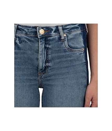 KUT from the Kloth Women's Kelsey High-Rise Ankle Flare Raw Hem Side Inset in Inerrant4