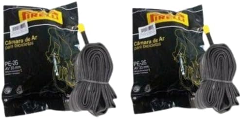 Par Câmaras De Ar Para Bicicleta Aro 26 Pirelli Bico Grosso 33mm.