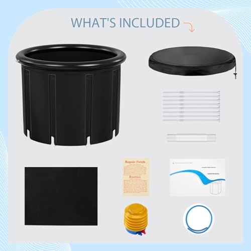 XXL Foldable Portable Ice Bath Tub, 102 Gallon Multi-Layer Insulated Cold Plunge Pool with Cover, Quick Drain Foldable Bathtub for Athlete Muscle Recovery Outdoor Fitness Cold Therapy - Image 3
