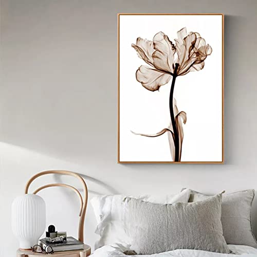 Poster style nordique fleur peinture art moderne deco salon sans cadre