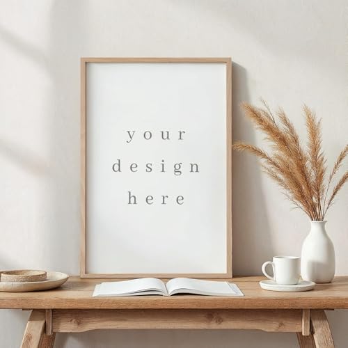 puthiac 22x28 Picture Frames for Wall - Minimalist 22x28 Oak Wood Frames, 22"x28" Poster Frame Wood, Natural Solid Wooden Picture Frames for Wall Art Photo and Prints(3 Pack, Beige)