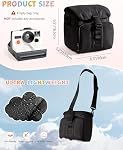 Instant Camera Case Compatible with Polaroid Now 3rd and Go Gen2 Series, Protective Camera Sling Bag with Adjustable Strap and Pockets, Black