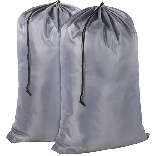 Washable Drawstring Laundry Bags 2 Pack Extra Large Heavy Duty College Dorm Dirty Laundry Clothes Travel Bag And Gym Clothes Bag For Guys And Girls (Grey) #TOP18